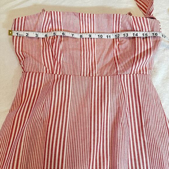 Favlux Sleeveless Sz M Red White Tie Back Cotton Blend Mini Dress‎ Sundress - Picture 4 of 6